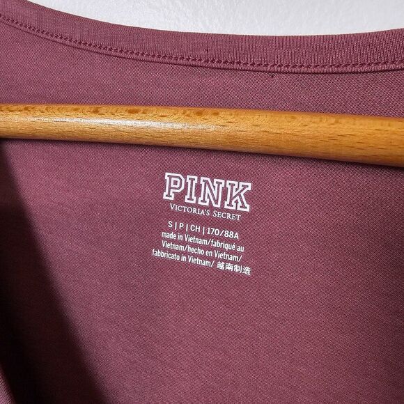 EUC LIKE NEW PINK VICTORIA'S SECRET MAEVE SURPLICE SEMI CROP LONGSLEEVES TOP S - Picture 13 of 16